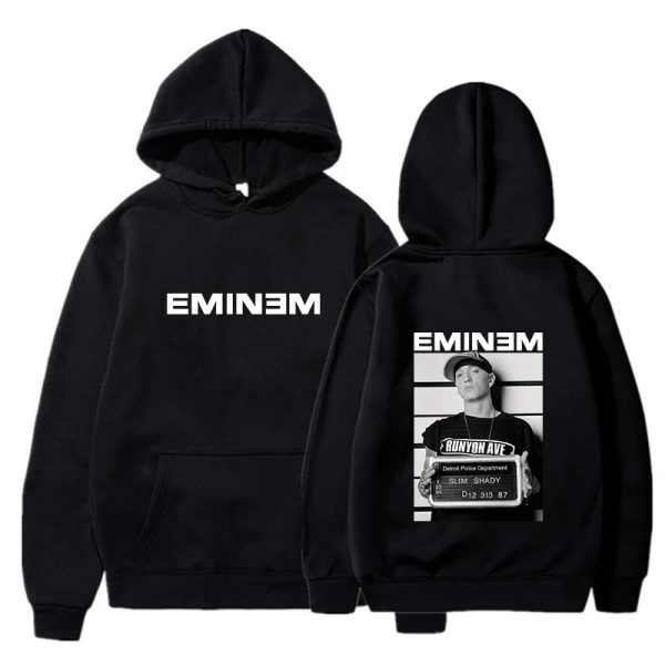 Eminem hoodie with retro design and rapper print for men and women