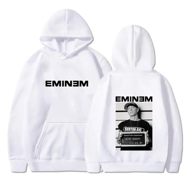 Eminem hoodie with retro design and rapper print for men and women