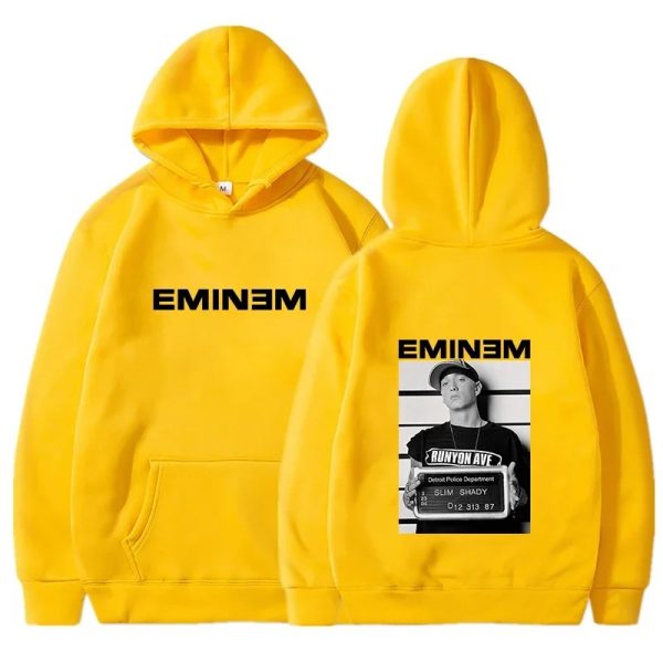 Eminem hoodie with retro design and rapper print for men and women