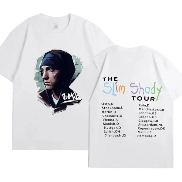 Eminem fan art t-shirt white hip hop streetwear women