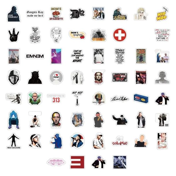 60Pcs Eminem rapper stickers for personalizing laptop, phone, luggage