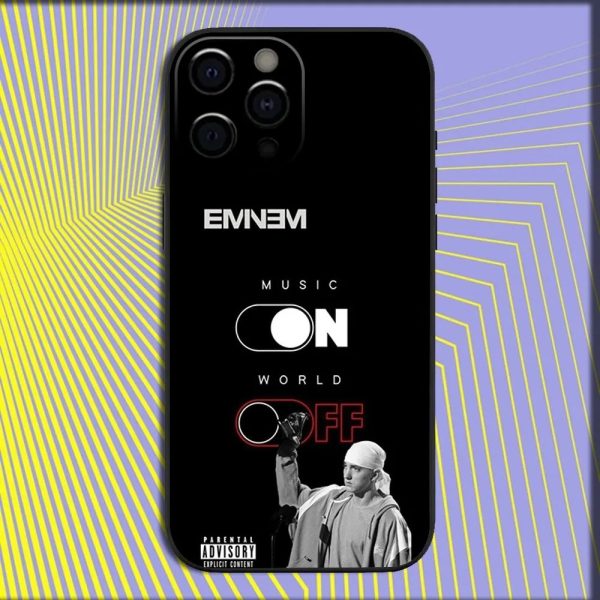 Soft black Eminem phone case for all iPhone models